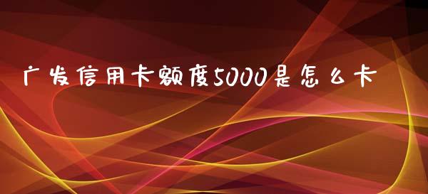 广发信用卡额度5000是怎么卡_https://wap.yjjixie.cn_证券市场_第1张