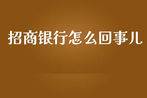 招商银行怎么回事儿_https://wap.yjjixie.cn_商业资讯_第1张
