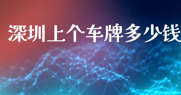 深圳上个车牌多少钱_https://wap.yjjixie.cn_证券市场_第1张