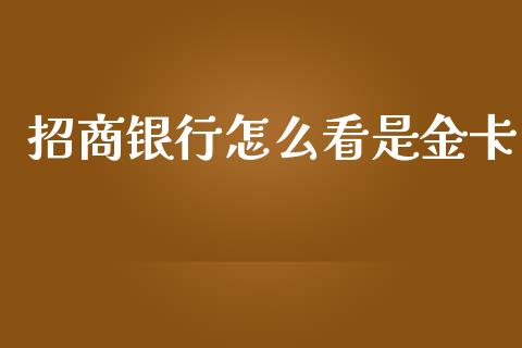 招商银行怎么看是金卡_https://wap.yjjixie.cn_港股行情_第1张