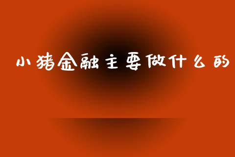 小猪金融主要做什么的_保险理财_第1张_商业资讯_保险理财_证券市场_港股行情 小猪金融主要做什么的_https://wap.yjjixie.cn_保险理财_第1张