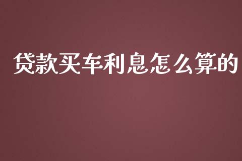 贷款买车利息怎么算的_https://wap.yjjixie.cn_商业资讯_第1张