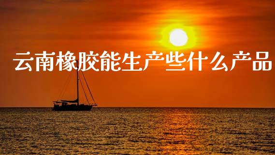 云南橡胶能生产些什么产品_https://wap.yjjixie.cn_商业资讯_第1张