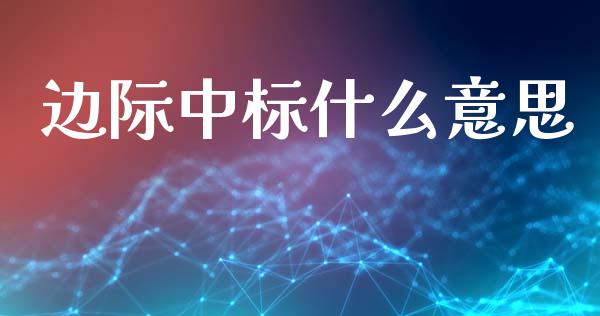 边际中标什么意思_https://wap.yjjixie.cn_保险理财_第1张