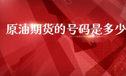 原油期货的号码是多少_https://wap.yjjixie.cn_证券市场_第1张