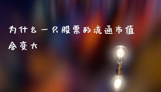 为什么一只股票的流通市值会变大_https://wap.yjjixie.cn_保险理财_第1张