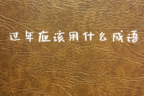 过年应该用什么成语_https://wap.yjjixie.cn_商业资讯_第1张