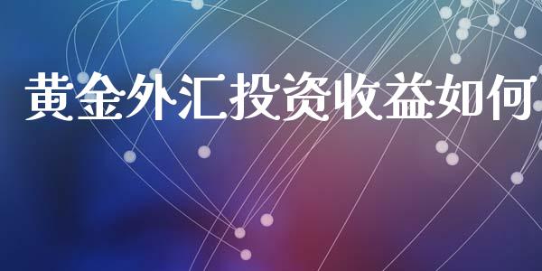 黄金外汇投资收益如何_https://wap.yjjixie.cn_证券市场_第1张