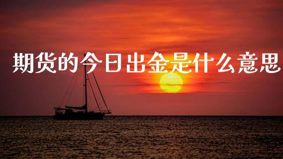 期货的今日出金是什么意思_https://wap.yjjixie.cn_商业资讯_第1张