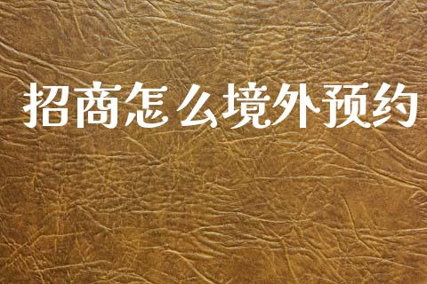 招商怎么境外预约_https://wap.yjjixie.cn_港股行情_第1张