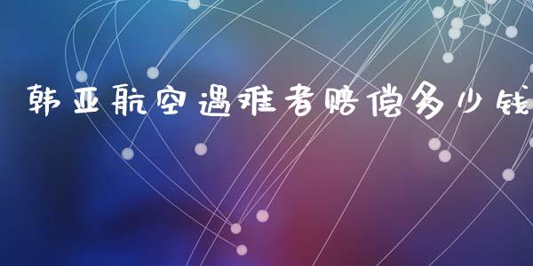 韩亚航空遇难者赔偿多少钱_https://wap.yjjixie.cn_保险理财_第1张