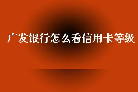 广发银行怎么看信用卡等级_https://wap.yjjixie.cn_证券市场_第1张