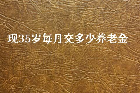 现35岁每月交多少养老金_https://wap.yjjixie.cn_商业资讯_第1张