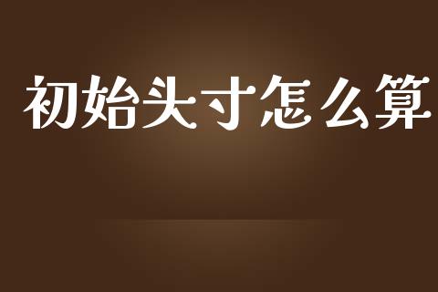 初始头寸怎么算_https://wap.yjjixie.cn_港股行情_第1张
