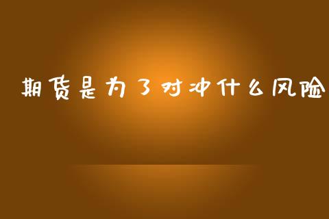期货是为了对冲什么风险_https://wap.yjjixie.cn_商业资讯_第1张