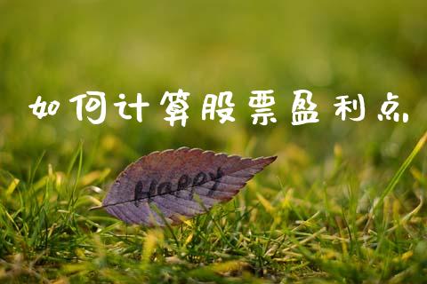 如何计算股票盈利点_https://wap.yjjixie.cn_港股行情_第1张