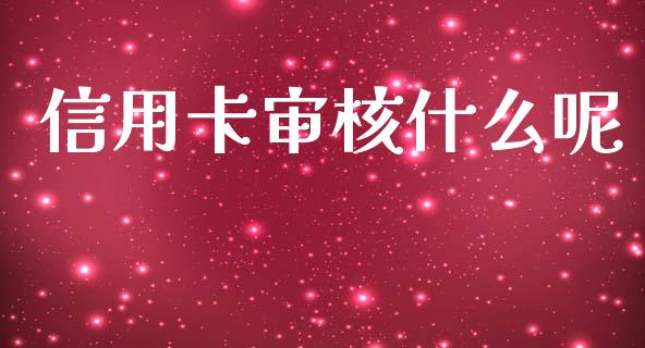 信用卡审核什么呢_https://wap.yjjixie.cn_港股行情_第1张