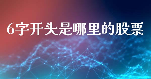 6字开头是哪里的股票_https://wap.yjjixie.cn_证券市场_第1张