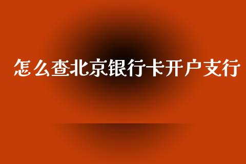 怎么查北京银行卡开户支行_https://wap.yjjixie.cn_商业资讯_第1张