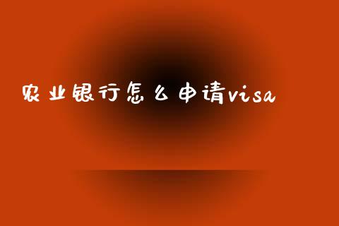 农业银行怎么申请visa_https://wap.yjjixie.cn_商业资讯_第1张