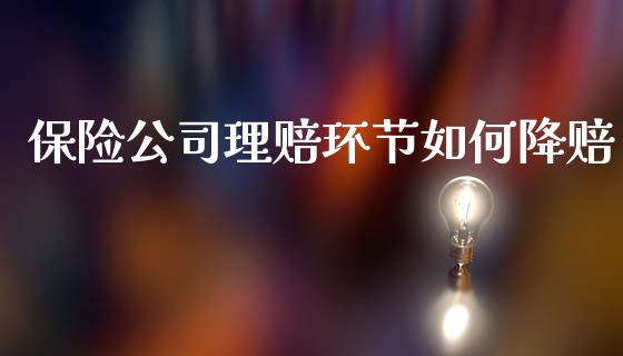 保险公司理赔环节如何降赔_https://wap.yjjixie.cn_港股行情_第1张