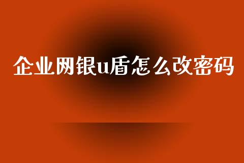 企业网银u盾怎么改密码_https://wap.yjjixie.cn_港股行情_第1张