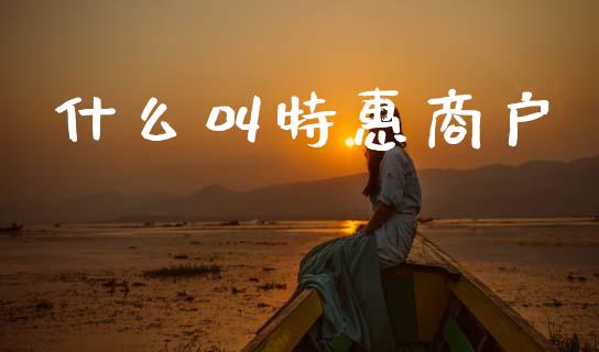 什么叫特惠商户_https://wap.yjjixie.cn_商业资讯_第1张