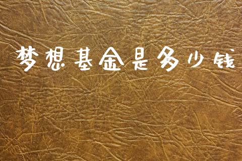 梦想基金是多少钱_https://wap.yjjixie.cn_证券市场_第1张