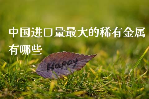 中国进口量最大的稀有金属有哪些_https://wap.yjjixie.cn_证券市场_第1张