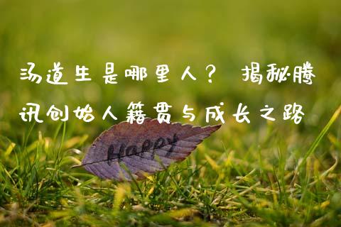 汤道生是哪里人？ 揭秘腾讯创始人籍贯与成长之路_https://wap.yjjixie.cn_港股行情_第1张