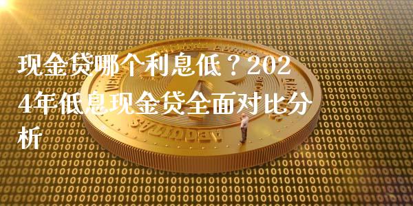 现金贷哪个利息低？2024年低息现金贷全面对比分析_https://wap.yjjixie.cn_保险理财_第1张