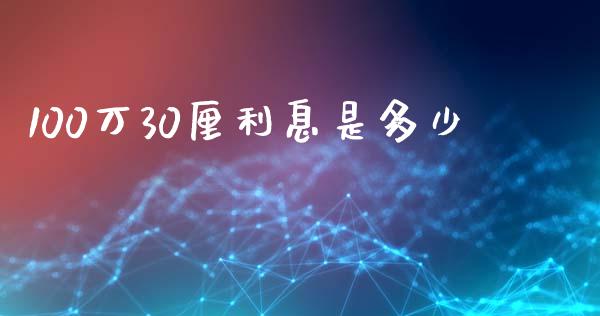 100万30厘利息是多少_https://wap.yjjixie.cn_港股行情_第1张