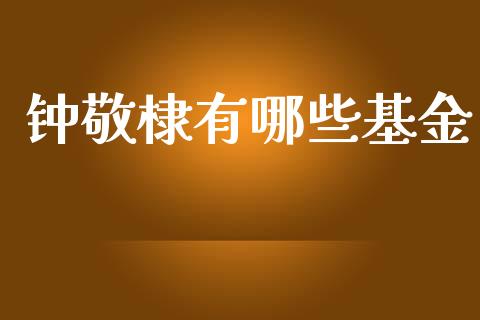 钟敬棣有哪些基金_https://wap.yjjixie.cn_商业资讯_第1张