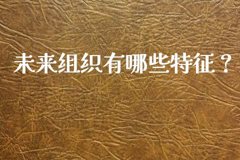 未来组织有哪些特征？_https://wap.yjjixie.cn_证券市场_第1张