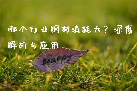 哪个行业钢材消耗大？深度解析与应用_https://wap.yjjixie.cn_证券市场_第1张