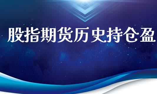 股指期货历史持仓盈_https://wap.yjjixie.cn_港股行情_第1张