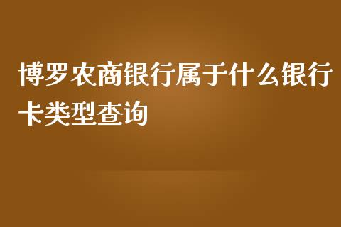 博罗农商银行属于什么银行卡类型查询_https://wap.yjjixie.cn_保险理财_第1张