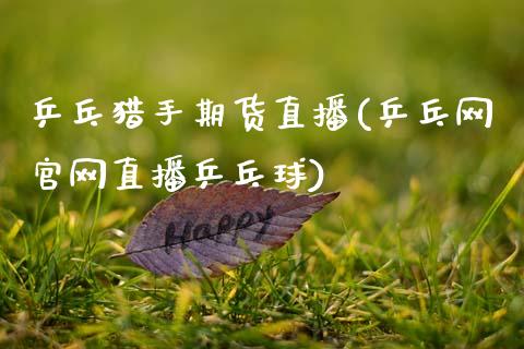 乒乓猎手期货直播(乒乓网官网直播乒乓球)_https://wap.yjjixie.cn_证券市场_第1张
