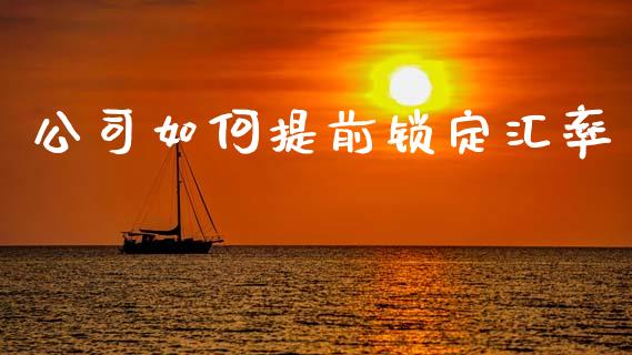 公司如何提前锁定汇率_https://wap.yjjixie.cn_商业资讯_第1张
