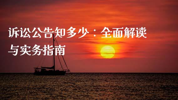 诉讼公告知多少：全面解读与实务指南_https://wap.yjjixie.cn_证券市场_第1张