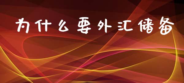 为什么要外汇储备_https://wap.yjjixie.cn_证券市场_第1张