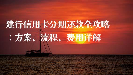 建行信用卡分期还款全攻略：方案、流程、费用详解_https://wap.yjjixie.cn_保险理财_第1张