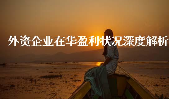 外资企业在华盈利状况深度解析_https://wap.yjjixie.cn_保险理财_第1张