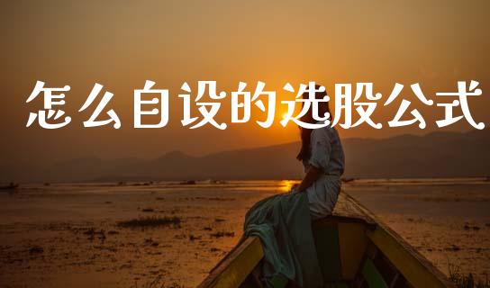 怎么自设的选股公式_https://wap.yjjixie.cn_保险理财_第1张