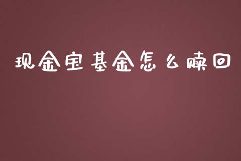 现金宝基金怎么赎回_https://wap.yjjixie.cn_保险理财_第1张
