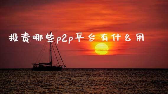 投资哪些p2p平台有什么用_https://wap.yjjixie.cn_保险理财_第1张