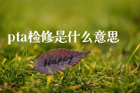 pta检修是什么意思_https://wap.yjjixie.cn_商业资讯_第1张