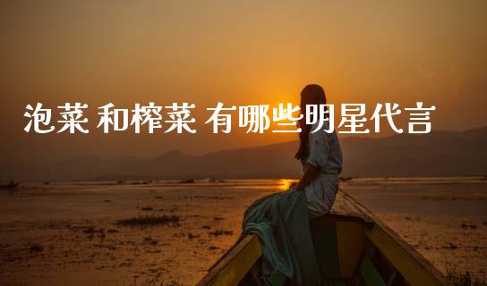 泡菜 和榨菜 有哪些明星代言_https://wap.yjjixie.cn_证券市场_第1张