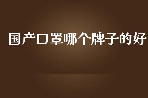 国产口罩哪个牌子的好_https://wap.yjjixie.cn_保险理财_第1张
