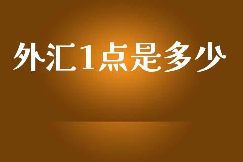 外汇1点是多少_https://wap.yjjixie.cn_港股行情_第1张